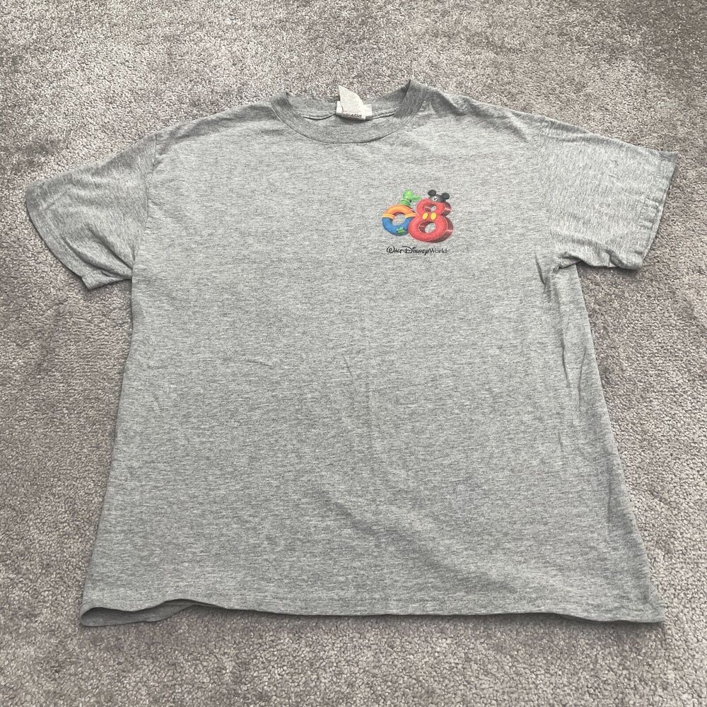 Disney Mickey Mouse Vintage Graphic T-Shirt Womens Medium Gray Crew Casual Tee